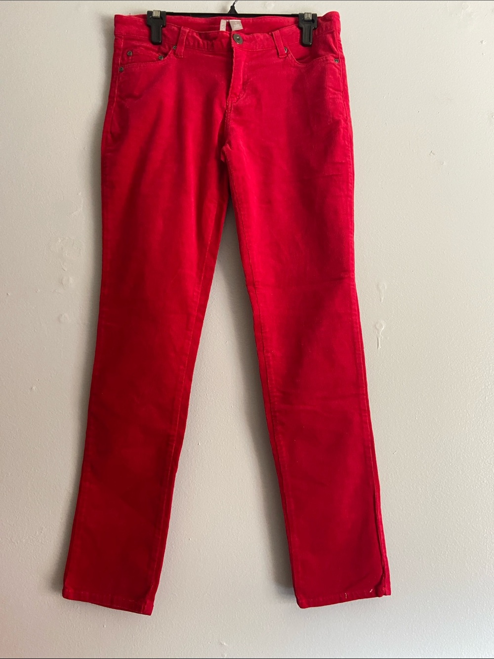 Max Rave Red Boot Cut Stretchy Corduroy Pant Size 9